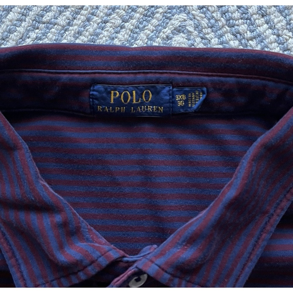 Polo Ralph Lauren Polo Shirt‎ - Red/Blue Stripe - 3XB - Picture 3 of 4